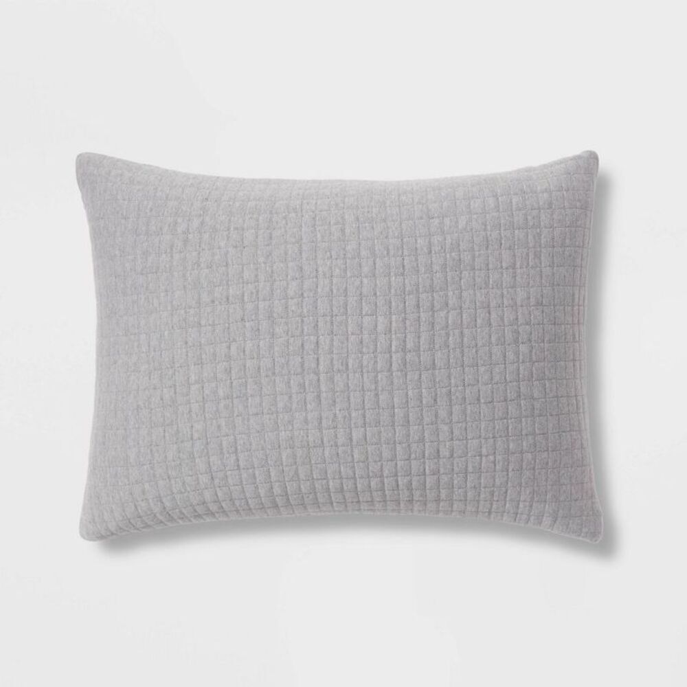 Threshold - Standard Jersey Quilt Sham Heather Gray - Threshol Gray